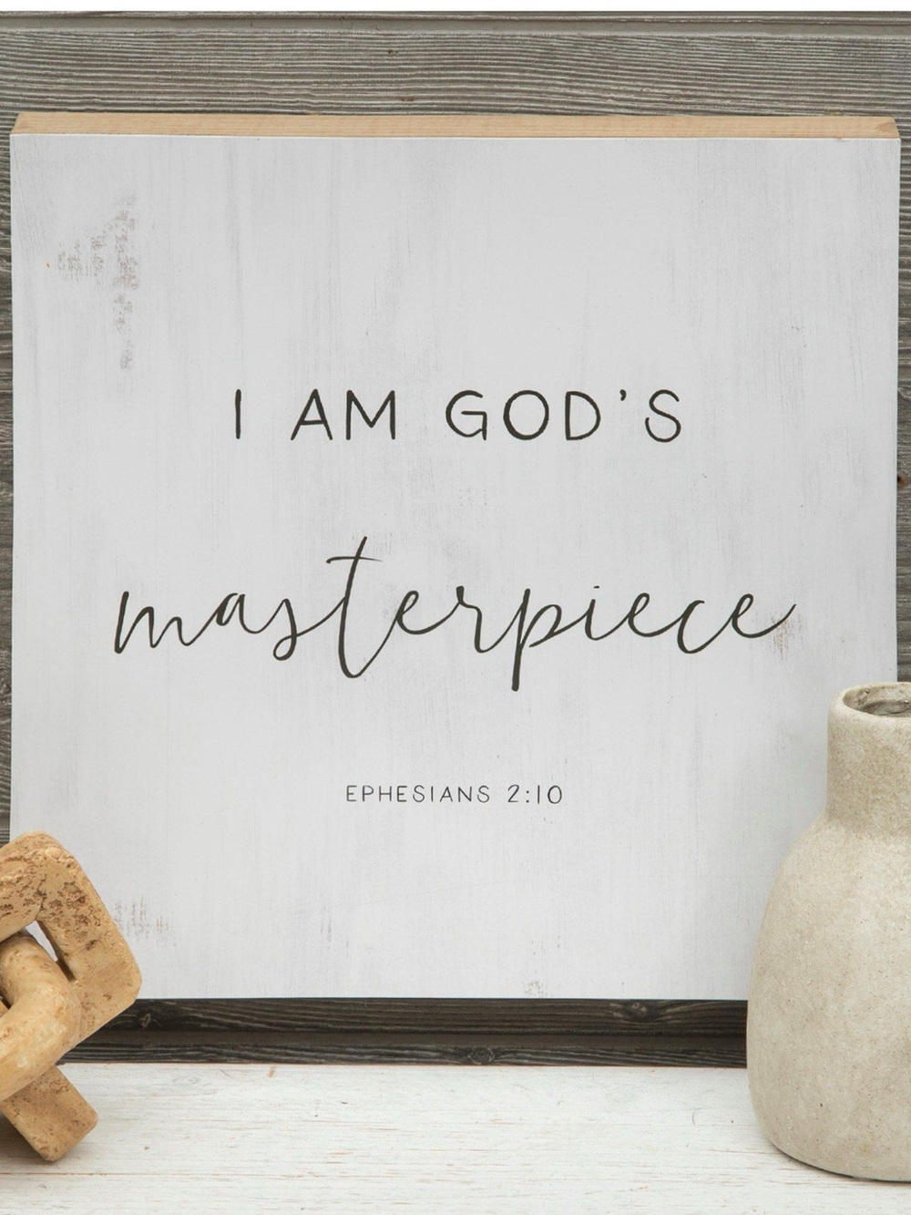 Hobby Lobby “I Am God's Masterpiece” Ephesians 2:10 White Wooden Wall Art
